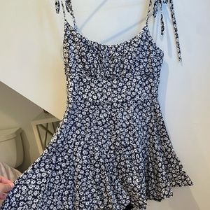 Navy and White Romper